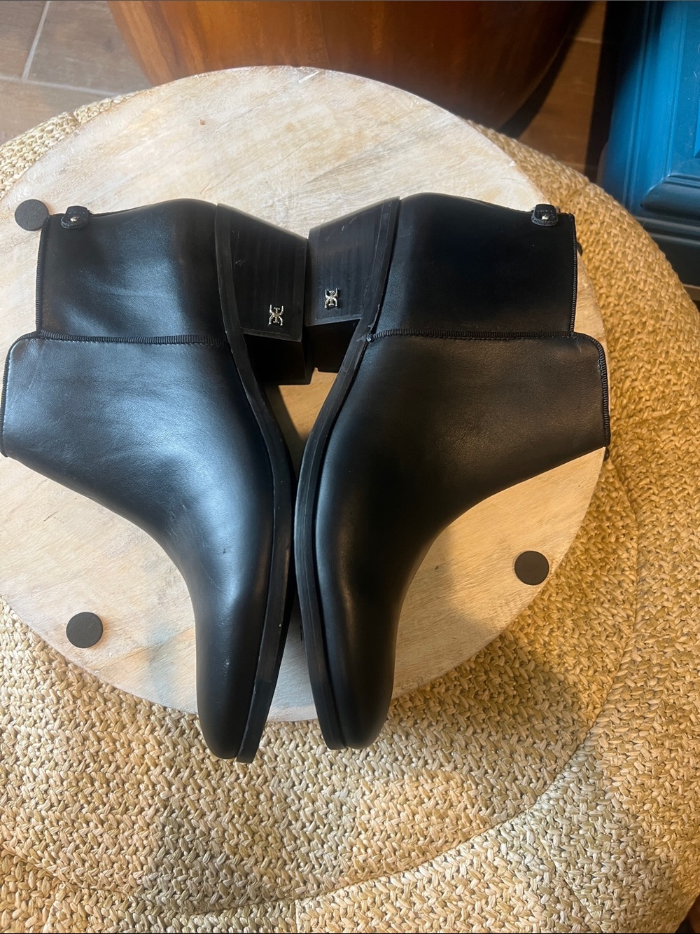 Women's Sam Edelman Petty Ankle Bootie Black Leather Size 9 - Picture 6 of 9